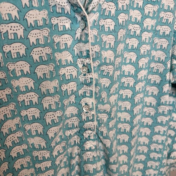 Pax Philomena Elephant Nightgown Small Blue Pockets - Picture 5 of 7